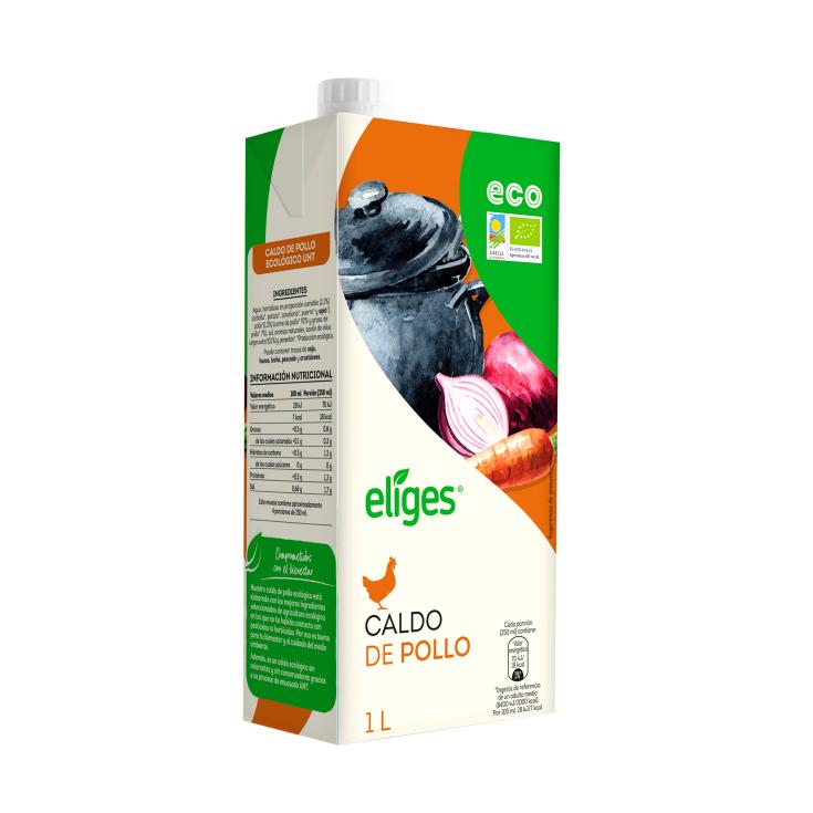 Caldo de pollo ecológico - Eliges - 1l Caldo de pollo ecológico - Eliges - 1l