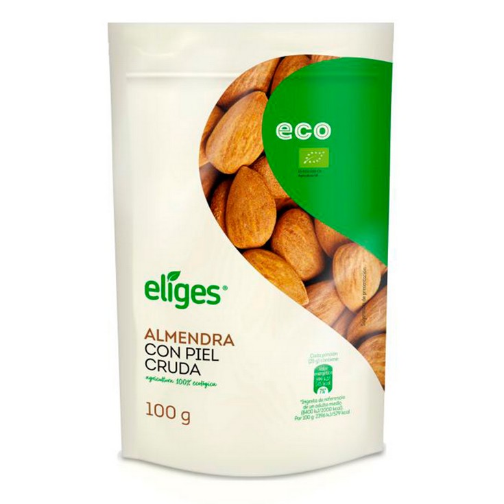 Almendra cruda con piel ecológica - Eliges - 100g Almendra cruda con piel ecológica - Eliges - 100g