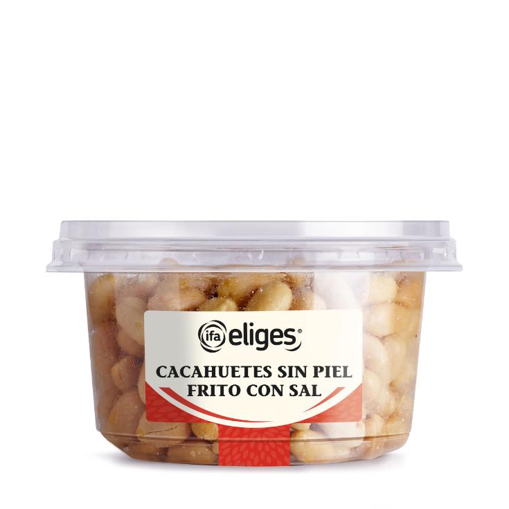 Cacahuetes fritos sin piel en tarrina de 250g