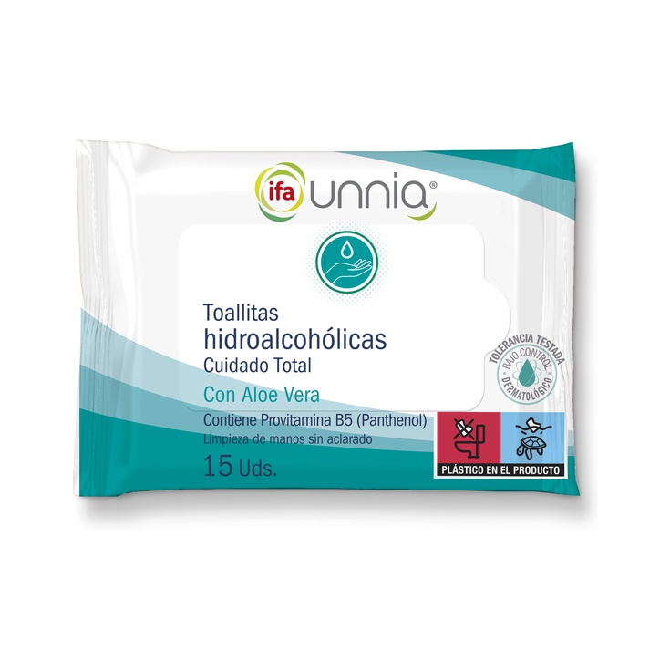 Toallitas húmedas hidroalcohólicas 15 unidades