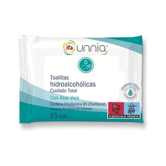 Toallitas húmedas hidroalcohólicas 15 unidades