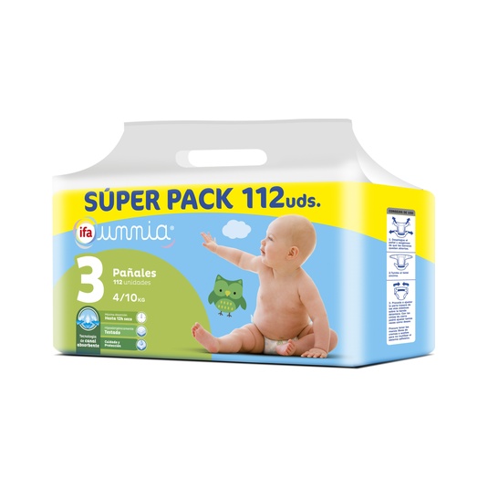 Pack de 112 pañales talla de 4 a 10kg