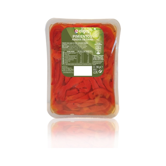 Pimientos asados en tiras bandeja de 290g