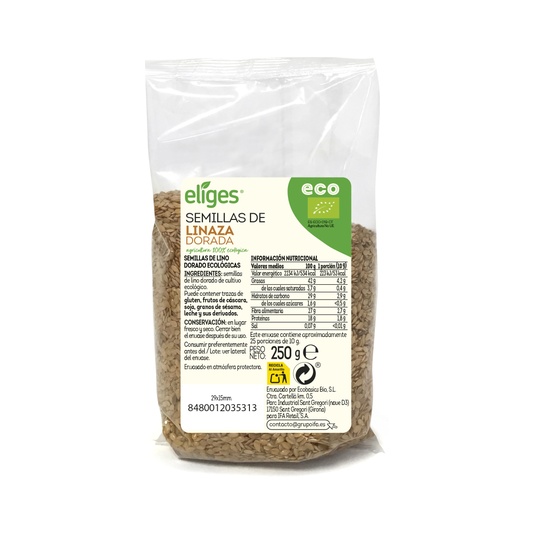 Semillas de lino dorado de cultivo ecológico