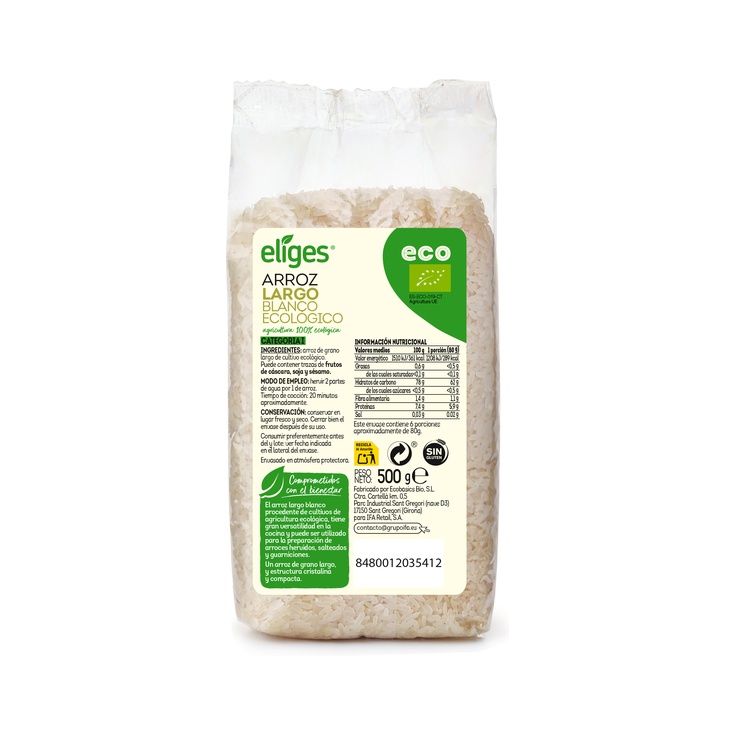 Arroz largo bolsa de 500g
