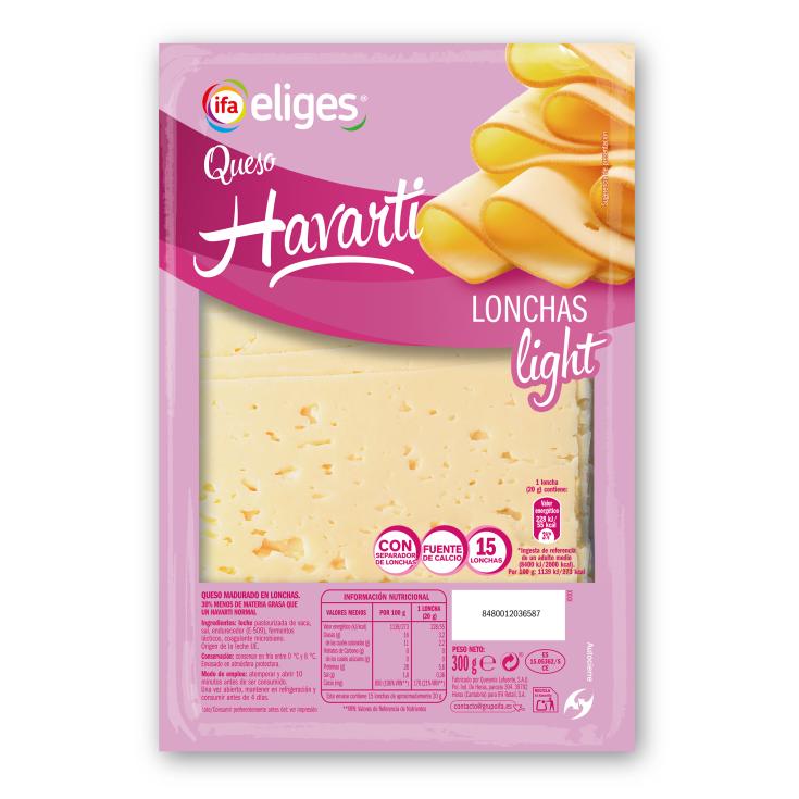 Queso en lonchas havarti light - Eliges - 300g