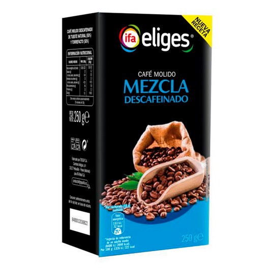 Café molido mezcla descafeinado - Eliges - 250g