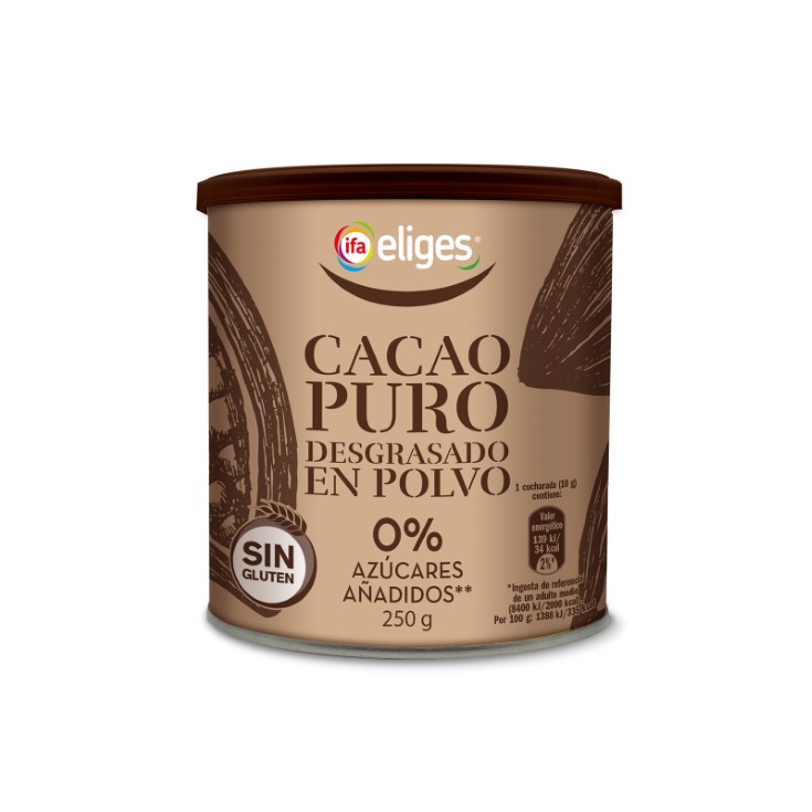 Cacao puro en polvo 0% sin azúcar Eliges - 250g