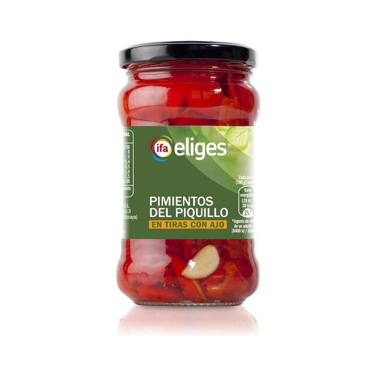 Pimientos del Piquillo en Tiras al Ajillo Frasco 290 g