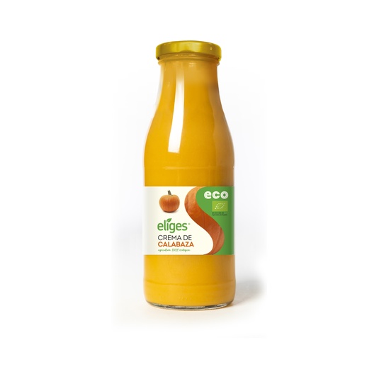 Crema de calabaza ecológica en botella