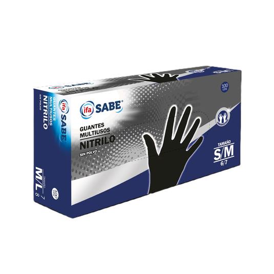Guantes desechables nitrilo S-M caja 100 uds