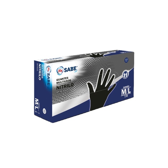 Guantes desechables nitrilo M-L caja 100uds
