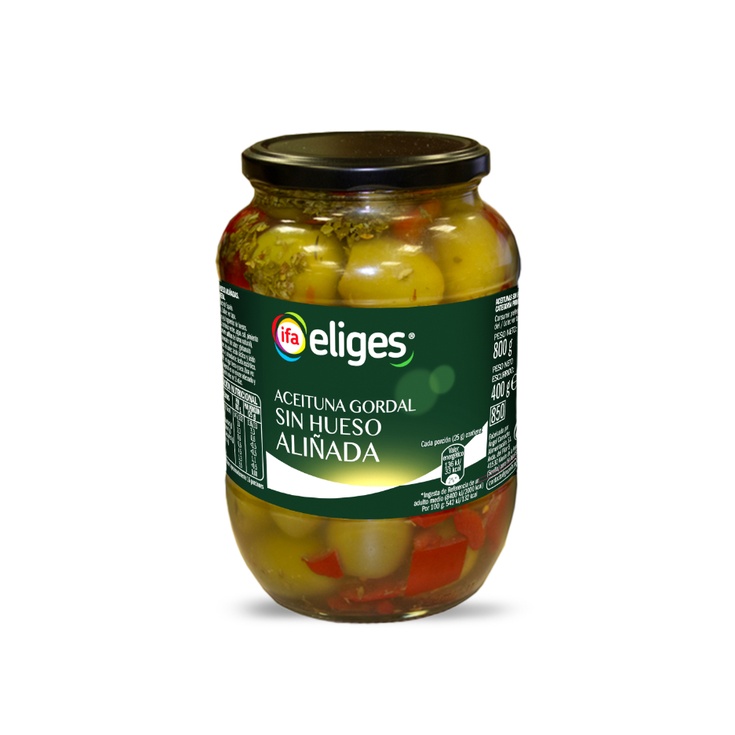 Aceituna gordal sin hueso aliñada Aceituna gordal sin hueso aliñada