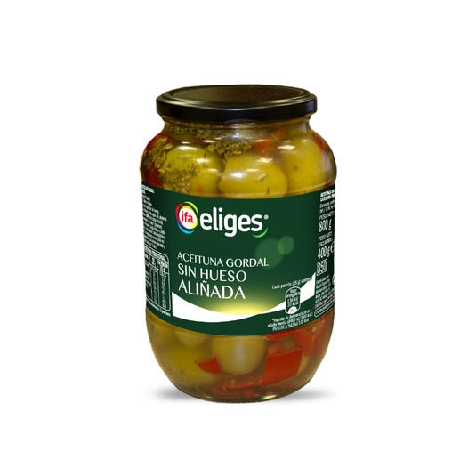 Aceituna gordal sin hueso aliñada