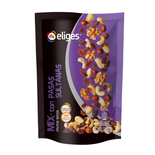Coctel de frutos secos y pasas sultanas 200g