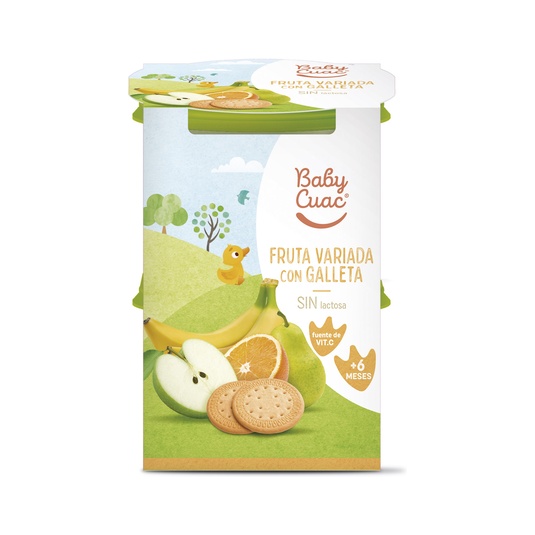 Papilla de fruta variada con galleta 2x200g