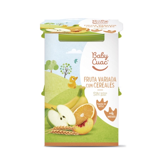 Papilla de fruta variada con cereales 2x200g