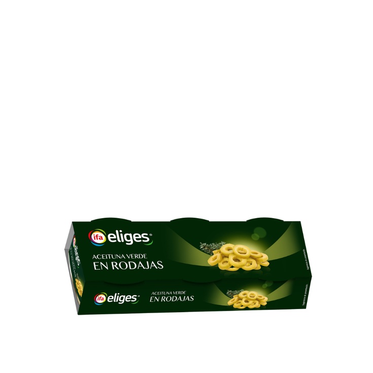 Aceituna verde manzanilla en rodajas bolsa de 3X50g Aceituna verde manzanilla en rodajas bolsa de 3X50g