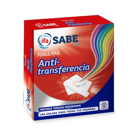 Toallitas anti transferencia en caja de 20 unidades