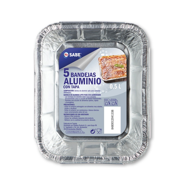 Molde de aluminio rectangular 0,5L