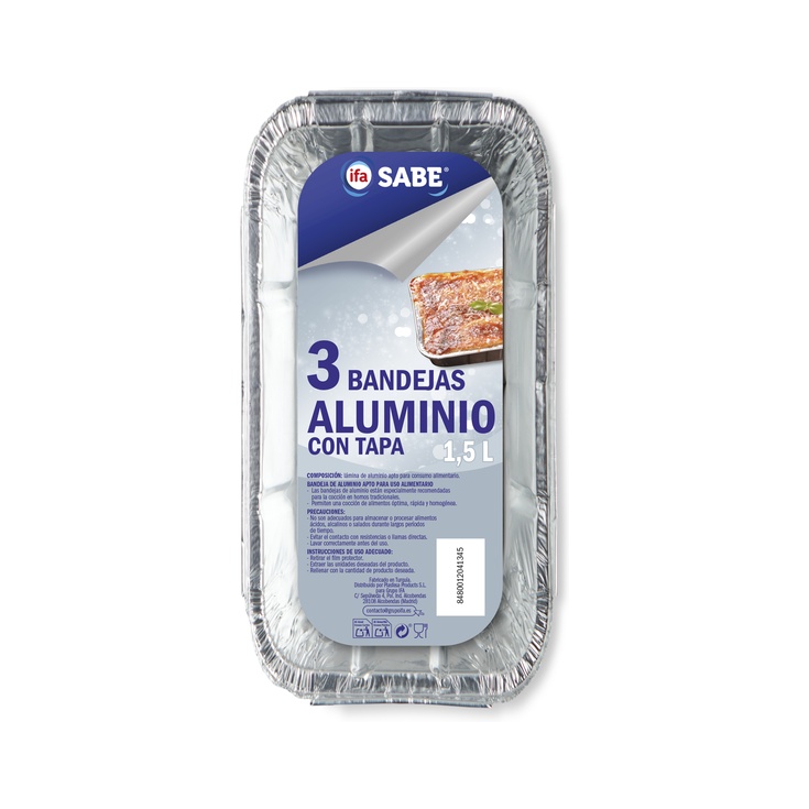 Molde de aluminio rectangular 1,5L 3 unidades Molde de aluminio rectangular 1,5L 3 unidades