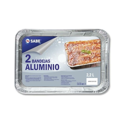 Molde de aluminio rectangular 2,2L 2 unidades