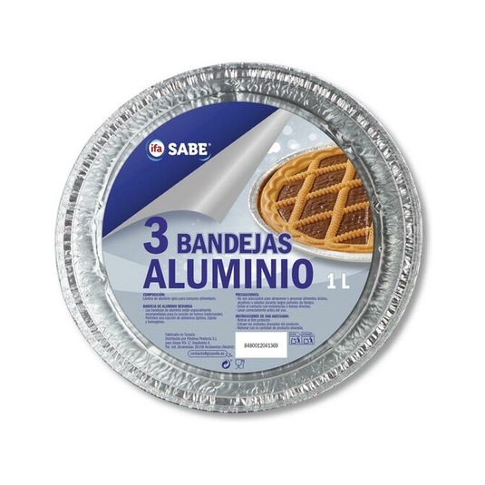 Molde de aluminio redondo de 1,3L 3 unidades