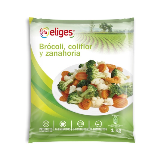 Mezcla de brocoli, coliflor y zanahoria