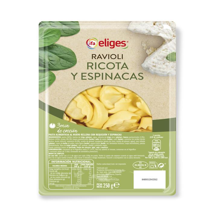 Raviolis rellenos de ricotta y espinacas Raviolis rellenos de ricotta y espinacas