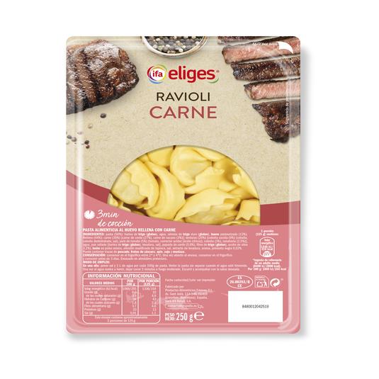 Raviolis al huevo rellenos de carne y verdura