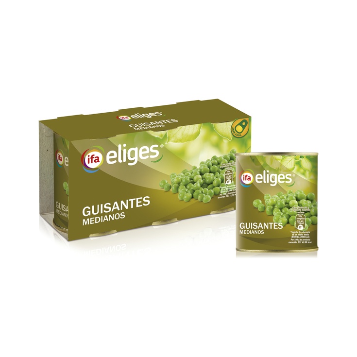 Guisante mediano en lata pack de 3x95g Guisante mediano en lata pack de 3x95g