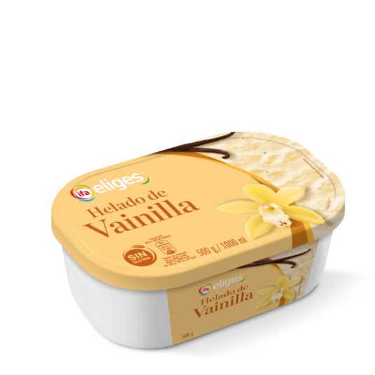 Tarrina de helado de vainilla