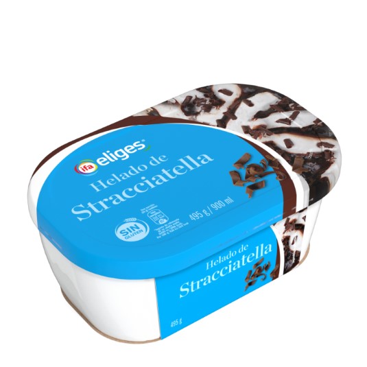 Tarrina de helado de stracciatela