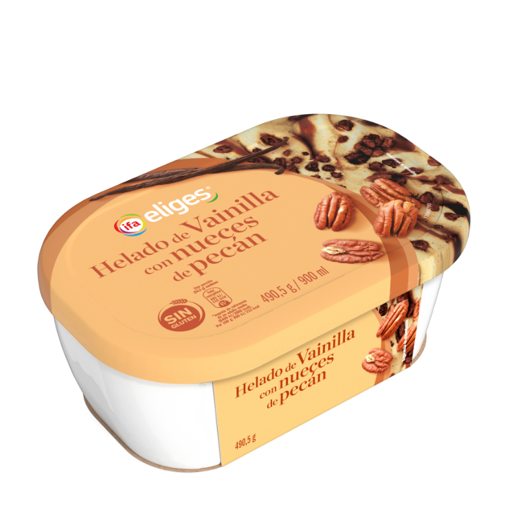 Tarrina de vainilla con nueces pecan 