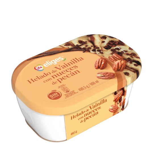 Tarrina de vainilla con nueces pecan 