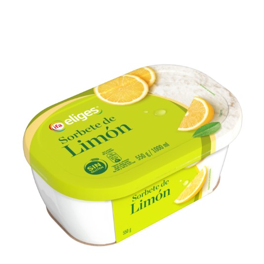 Tarrina de sorbete de limón