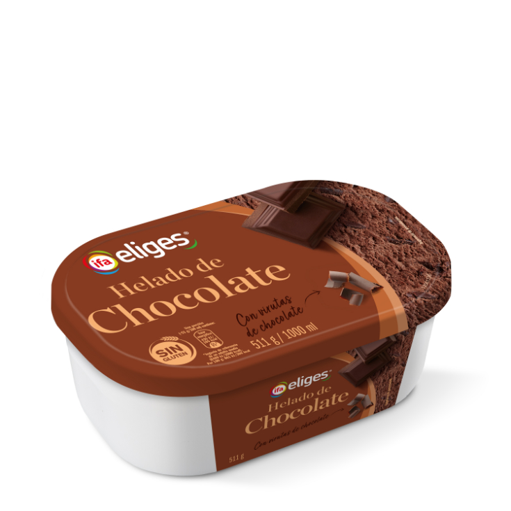 Tarrina de helado de chocolate Tarrina de helado de chocolate