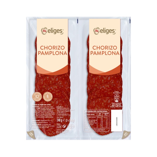 CHORIZO PAMPLONA BANDEJA 2X120G