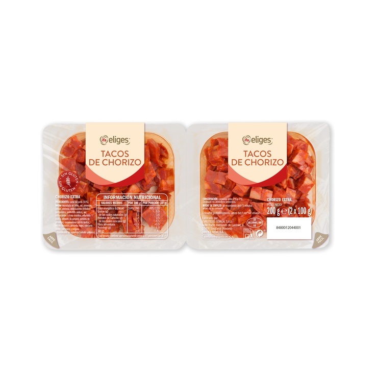 TACOS DE CHORIZO BARQUETA 2X100G