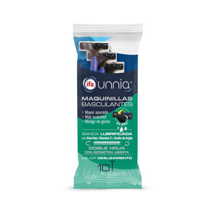 Maquinilla de afeitar 2 hojas basculantes pack de 10