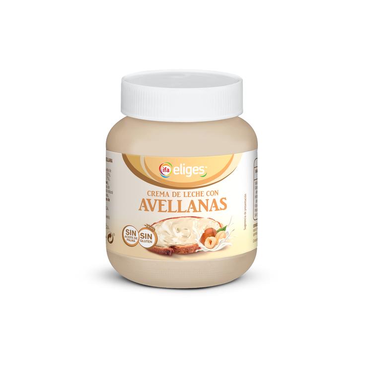 Crema de leche y avellanas en tarro Crema de leche y avellanas en tarro
