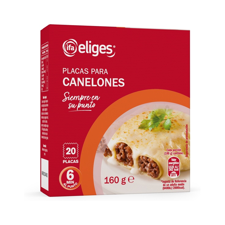 Placas para canelones 160g Placas para canelones 160g