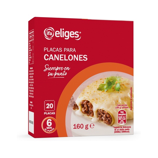 Placas para canelones 160g