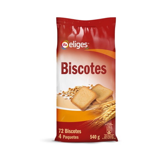 Biscotes tradicionales 72 rebanadas paquete de 540g