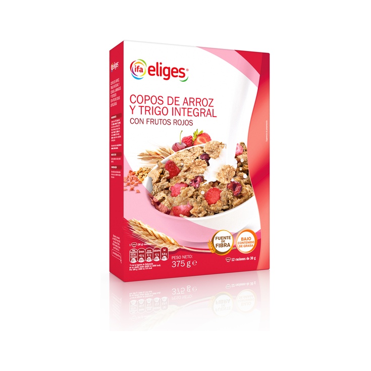 Copos de arroz y trigo integral con frutos rojos 375g
