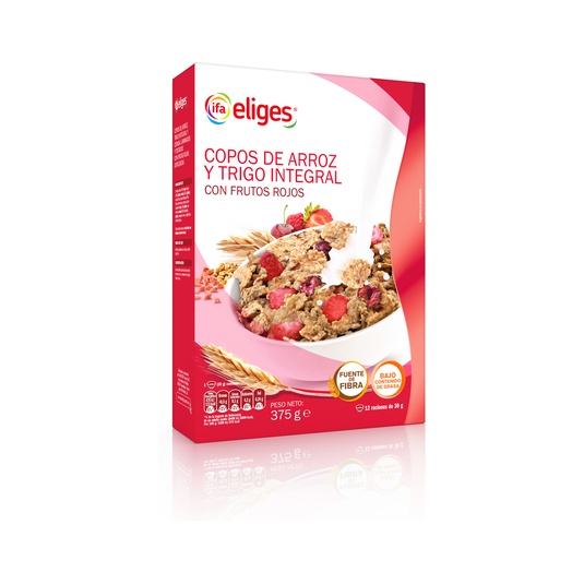 Copos de arroz y trigo integral con frutos rojos 375g