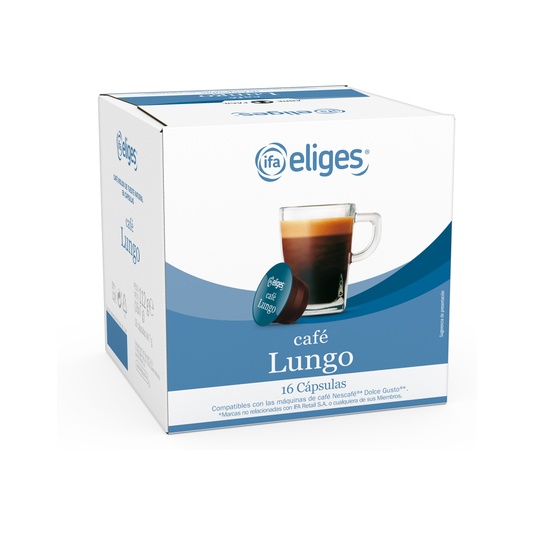 Capsulas de café grandes lungo 16uds