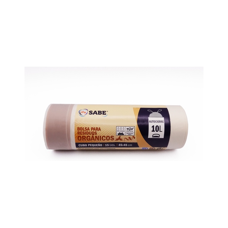 Bolsa de basura con autocierre compostable rollo de 15 uds