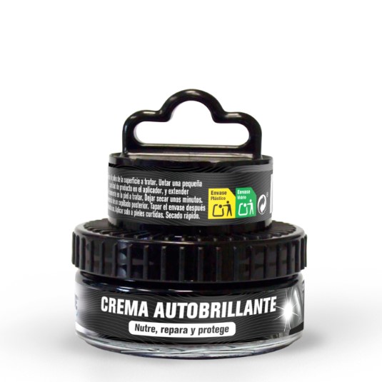KIT AUTOBRILLANTE CON APLICADOR NEGRO 50 ML 