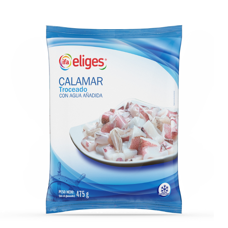 Calamar limpio y troceado en bolsa de 475g